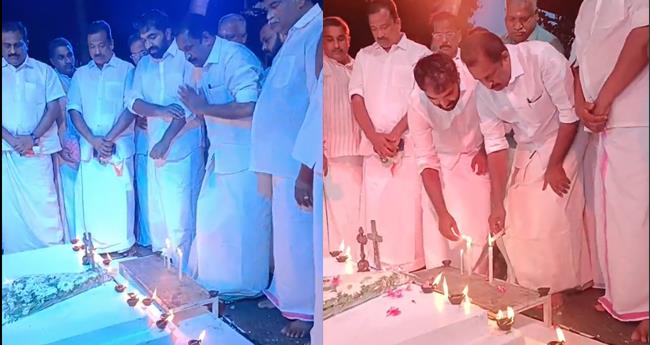 വി​ഴി​ഞ്ഞം തു​റ​മു​ഖം യാ​ദാ​ർ​ത്ഥ്യ​മാ​യ​ത് ഉ​മ്മ​ൻ ചാ​ണ്ടി വി​ചാ​രി​ച്ച​തിനാൽ; ഉ​മ്മ​ൻ ചാ​ണ്ടി​യു​ടെ ക​ല്ല​റ സ​ന്ദ​ർ​ശി​ച്ച് എം.​വി​ൻ​സെ​ന്‍റ്